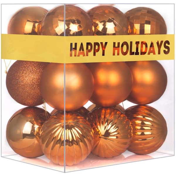 Orange Bronze 3.2" Large Christmas Balls - Christmas Tree Decoration Ornaments