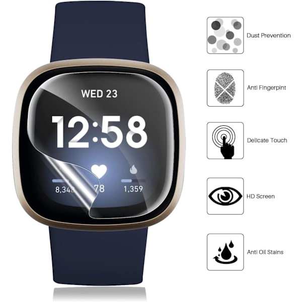 Hydrogel-skjermbeskytter med høy følsomhet for Fitbit Versa 3 /
