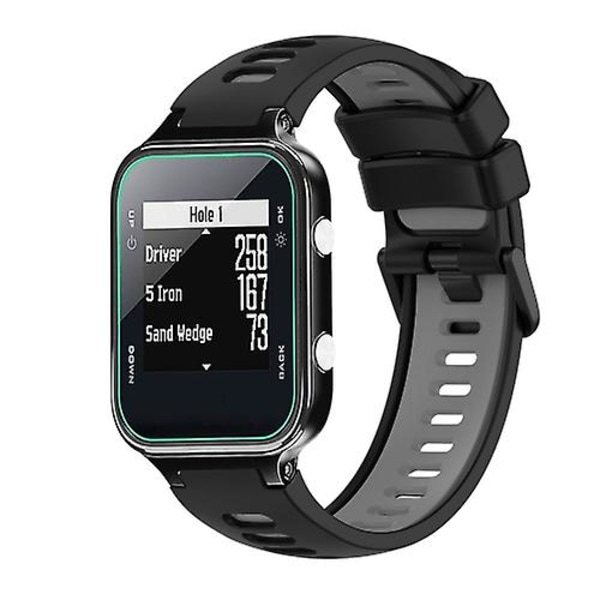 För Garmin Approach S20 Tvåfärgat Silikon Armband YSE Black-Grey