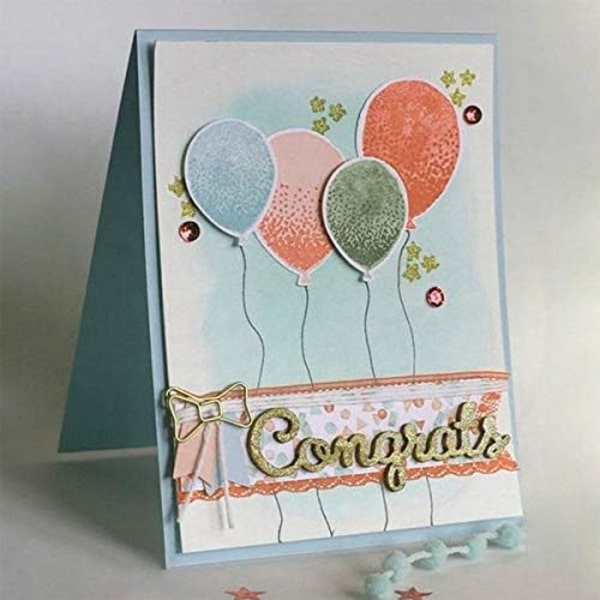 6 st metallstansar för ballonger för scrapbooking och korttillverkning