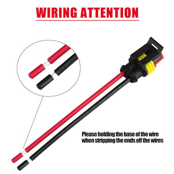 5-pakning 16AWG vanntette elektriske kontakter - 2-pinners værpakke