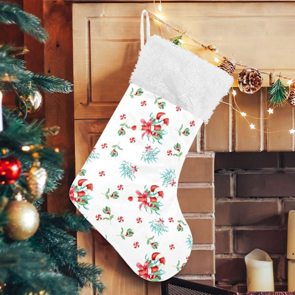 Julklapp, personliga julklappsstrumpor 2-pack Julbär Tall Godis 45,7 cm Julstrumpor Hängande Ornament Eldstad för träd