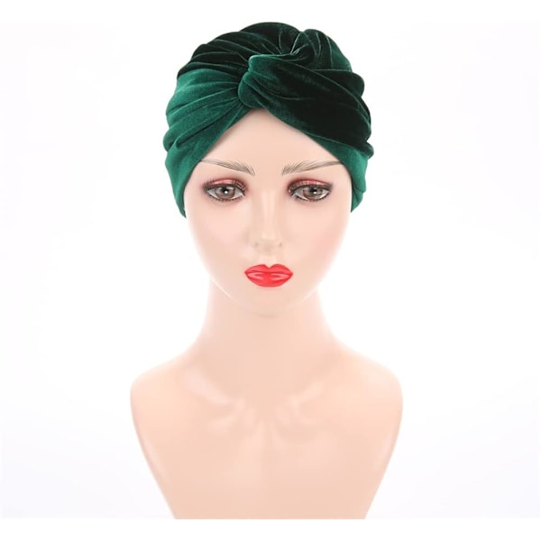 Dam Stretch Velvet Twist Pleated Hair Wrap Turban Hat