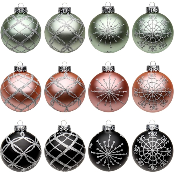 2,95\" Julgranskulor Bollar 12 st Julgransprydnad Set