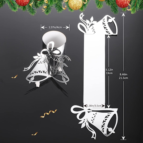 50 stk. Engangs Jingle Bell Servietringe i Papir, Ringe til Bordet