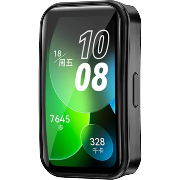 Skærmbeskytter Kompatibel med Huawei Band 10 9 8 Urskive Cover Case TPU (Sort) Sort