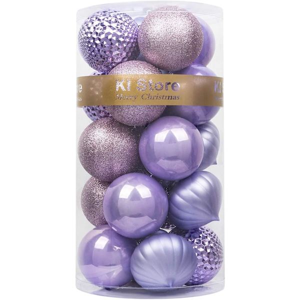 Lavendel lila julgranskulor 20 st 3,15 tum julgransdekoration
