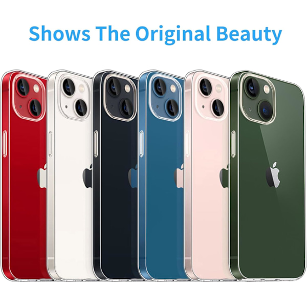 för iPhone 13 Skal Transparent, Mjukt Stötsäkert Skyddande Slimmad Tunn Telefon Bumper Fodral för iPhone 13 Transparent