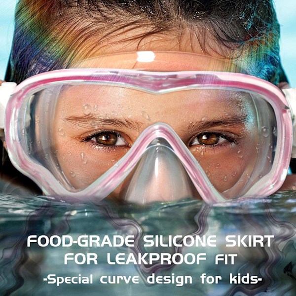 Barn Snorkel Mask Simning Dykmask Glasögon med Näsa