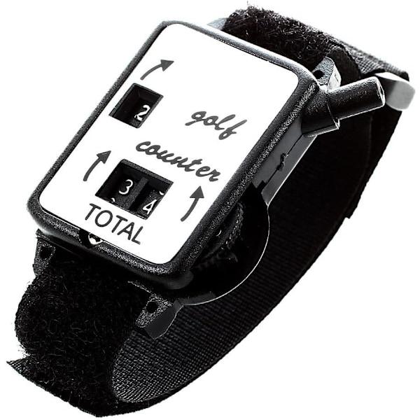 Golf Slag Score Count Putt Shot Counter Ur med Armbåndsrem Sort