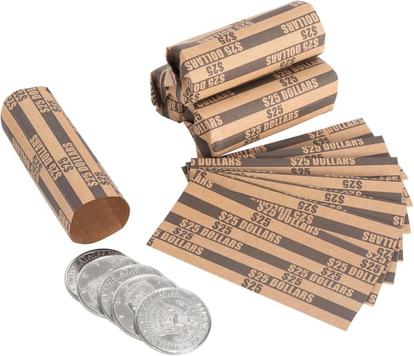 JamY Home Dollar Møntindpakninger Kun Dollars Flade Dollar Ruller 110 STK Sort