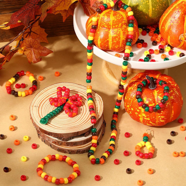 Efterårs Thanksgiving Pony Perler - 1200 stk. til DIY-håndværk