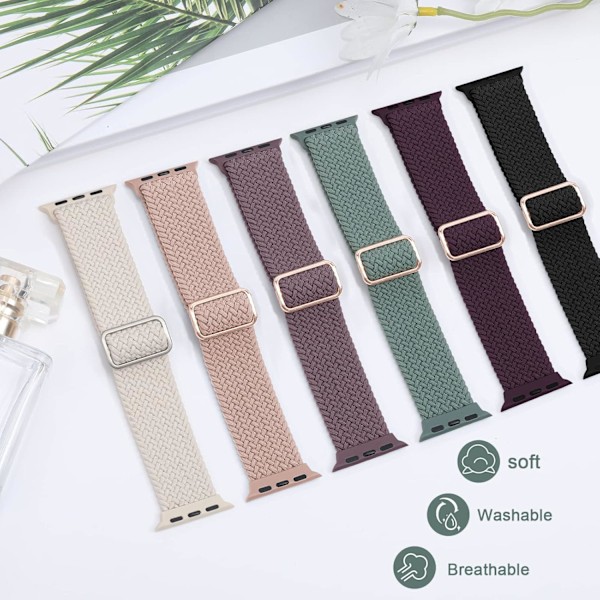 Flätat stretchigt justerbart armband för Apple Watch