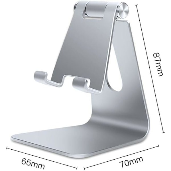 Justerbart Mobiltelefonstativ, Mobiltelefonholder, Mobiltelefonstativ i Aluminiumlegering, Skrivebords Mobiltelefonholder (Rose Gull) rose gull