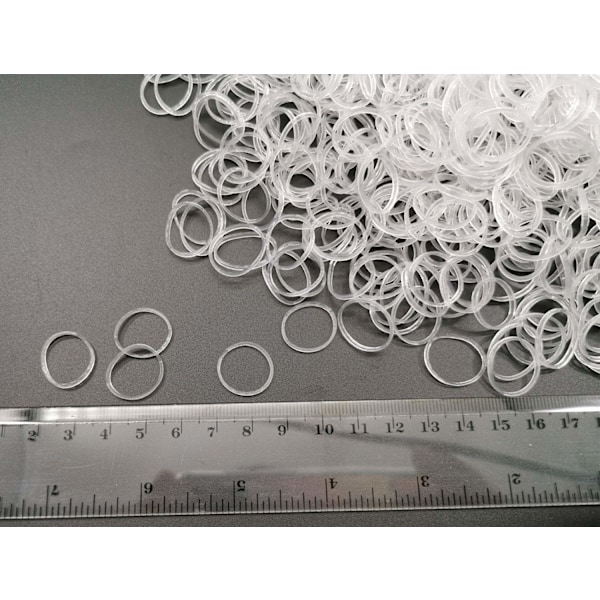 Mini genomskinliga gummiband - Små elastiska band för hår och hantverk, 1000 st