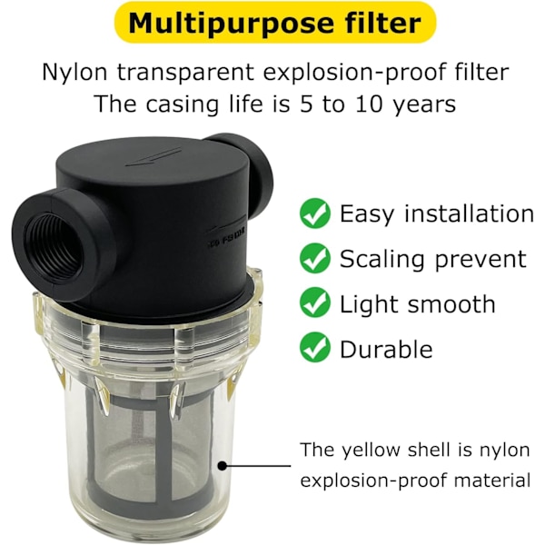 3/4\" Hun NPT Inline-filter med 100 mesh rustfrit stål