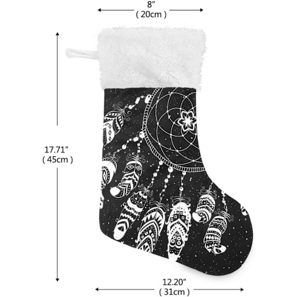 Julklapp, Personliga Julklappsstrumpor 2-pack Indiska Drömfångare Fjädrar Boho 18 tum Julstrumpor Hängande Ornament Kamin för