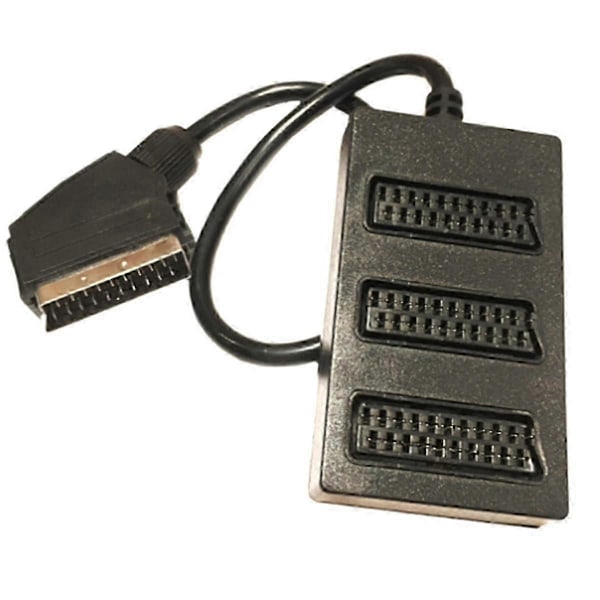 Scart 3-vägsdelare Scart hane till hona adapterkontakt 3-vägs Scaet delare kabelledning