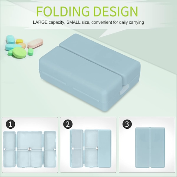 2 st Daily Pill Organizer, 7 fack Portable Pill