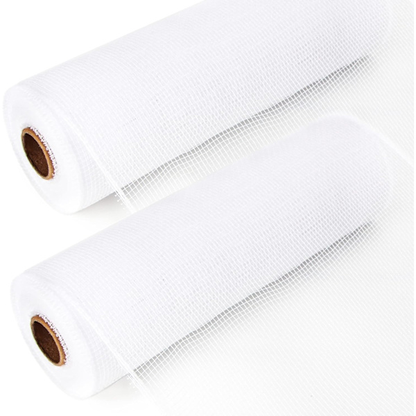 2 rullar vitt nätband, 10 tum x 30 fot (10 meter) per rulle, nätanvändning för