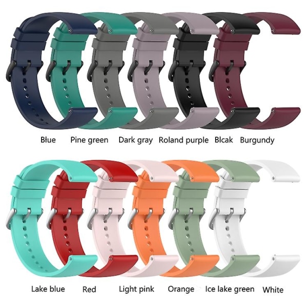 For Garmin Move Luxe 20mm Solid Color Silicone Watch Band NMC Ice Lake Green