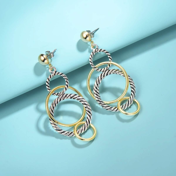 Hengende øredobber Designer Brand Inspired Jewelry Multi Hoops Twisted