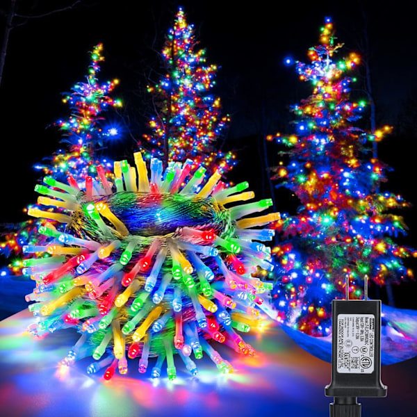 LED flerfarget lysslynge innendørs utendørs, 76ft 200 LED 8 moduser fe lysslynge med timer koblingsbar julelys for hage