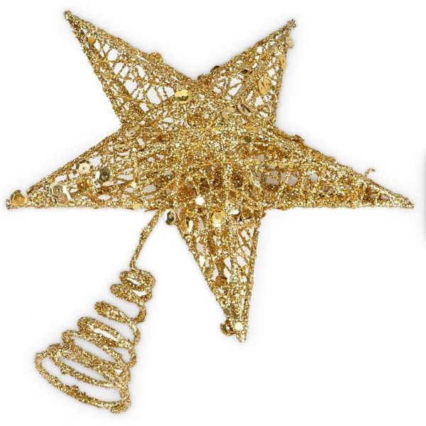 Glitrende juletretoppstjerne, glitrende juletrepynt, 20 cm