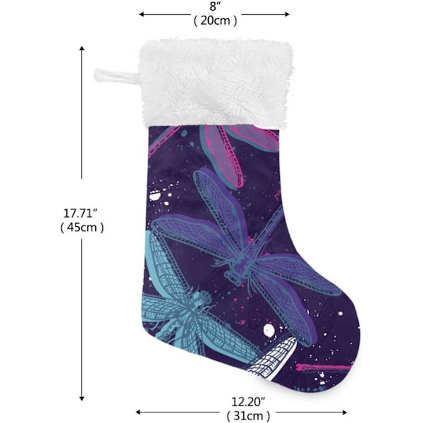 Julklapp, Personliga Julklappsstrumpor 2-pack Tie-Dye Libell Blå 18 tum Julstrumpor Hängande Ornament Kamin för Träddekoration