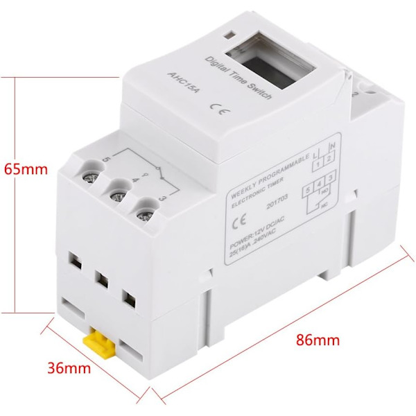 Digital ugentlig programmerbar elektronisk timer - 220V