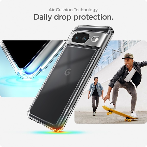 Ultra Hybrid Deksel Designet for Pixel 8 (2023) [Anti-Gulning], [Militærgrad Beskyttelse] - Krystallklar Krystallklar