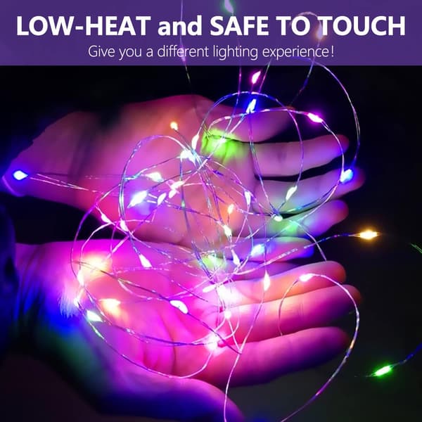Batteridrivna ljusslingor med timer, 5m 50 LED Micro Wire Fairy String Lights med timer inomhus utomhusbelysning, sovrum, bröllopsdekor