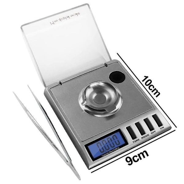 Bärbar precision digital milligramvåg 20g X 0,001g smyckesvåg (silver)