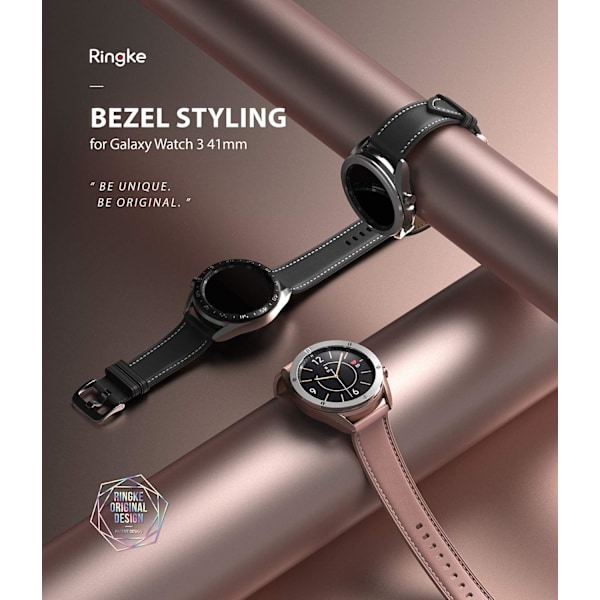 Bezel Styling för Galaxy Watch 3 41mm Bezel Ring Självhäftande Skydd Anti-Repor Rostfritt Stål Skydd för Galaxy Watch 3 41mm Tillbehör - Silver [41