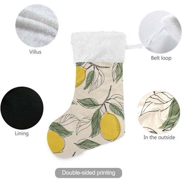 Julklapp, personliga julklappsstrumpor 2-pack Citron Tropisk Blad Limin Tree 45,7 cm Julstrumpor Hängande Ornament Eldstad för B