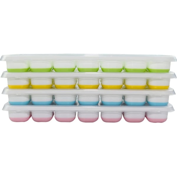 Silikonformar för Isbitar - Stapelbara, Spillfria, Tål Diskmaskin & BPA-fria (4-delars Set)