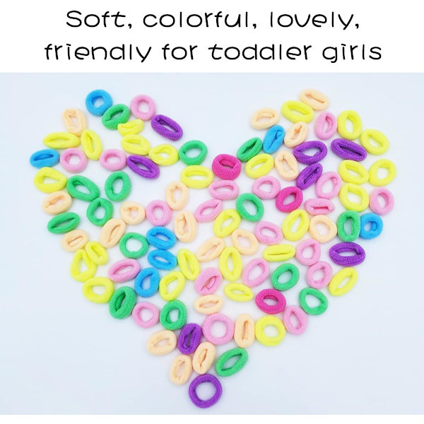 100 stk. Candy Color pigehårelastikker - Multicolor hårbånd