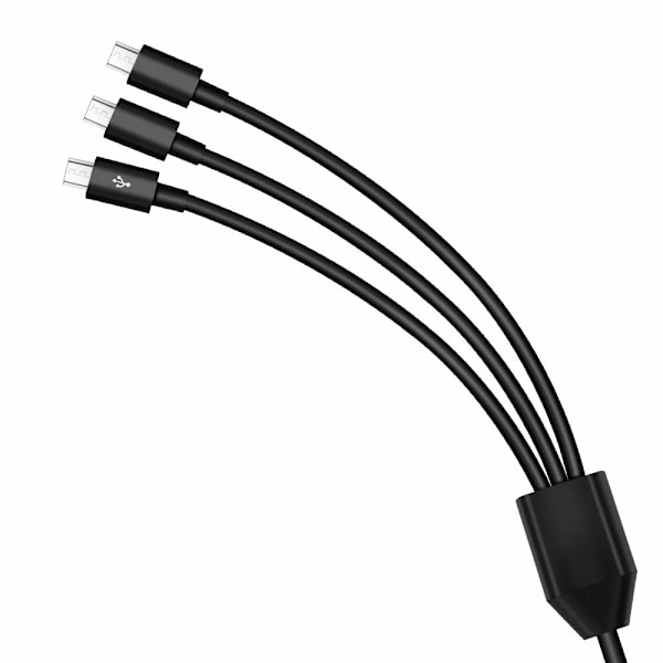 USB till Micro USB Splitterkabel, 3 i 1 USB 2.0 A hane till tre Micro