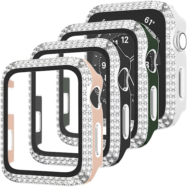 Rhinestone-fodral [4-pack] kompatibelt med Apple Watch Series SE 6 5 4
