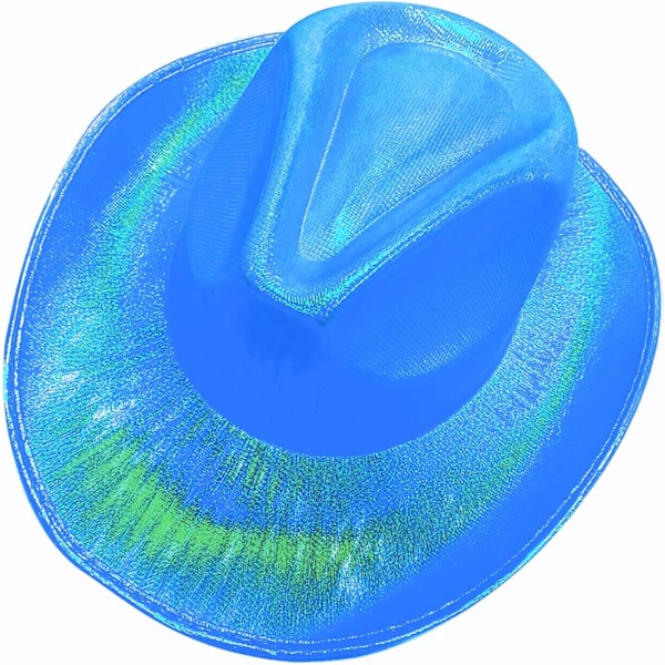 Neon Glittrande Glitter Space Cowboyhatt Kvinnor Roliga Hattar Metallic Space Shiny