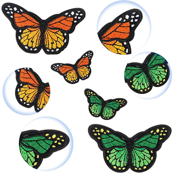 20 stk Butterfly strykejern på lapper - Broderte Sy Applikasjon Reparation Patch