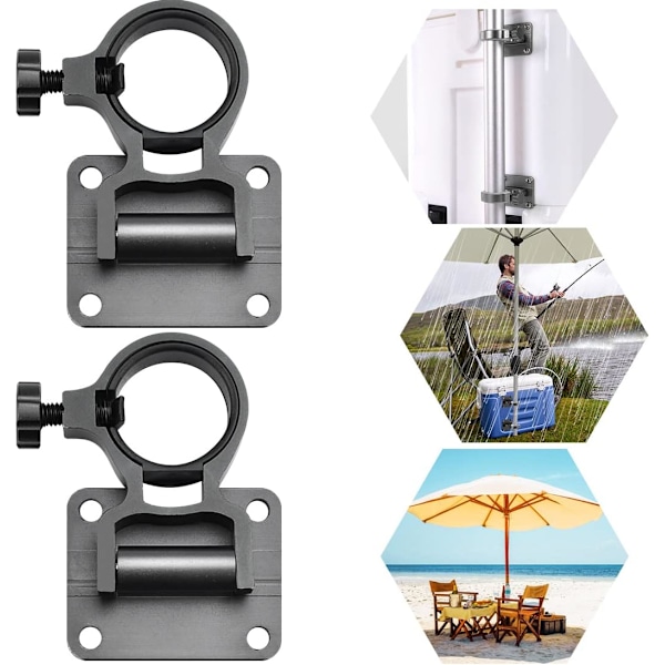 2 Aluminium Fiskeparaplyholder Braketter for Utendørsbruk