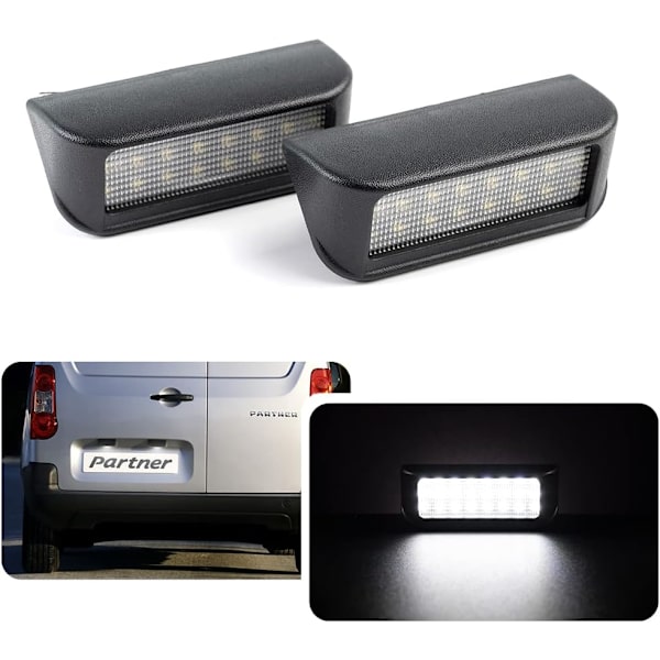LED-nummerplåtsbelysning för Peugeot Partner Expert Berlingo Dispatch Van