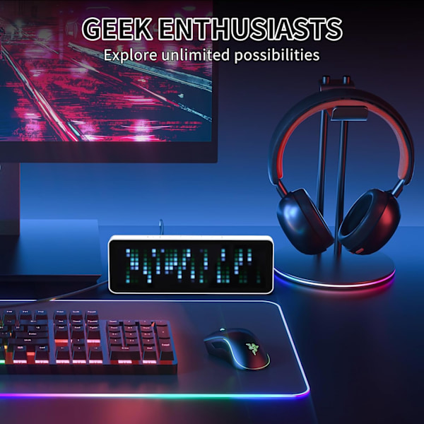 TC001 Smart Pixel-ur - Tæller til sociale medier - Digitalt vækkeur med vejr - Awtrix-simulator - Retro Pixel Art-resultattavle Pomodoro-ur