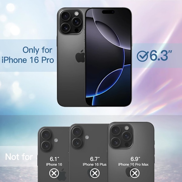 Glitterdeksel til iPhone 16 Pro 6,3-tommer, Bling Glitrende Støtsikkert Telefon Bumper Deksel, Søtt Glitrende for Kvinner og Jenter (Sort Titanium)