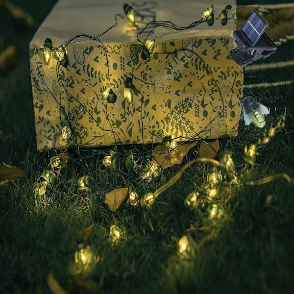 2-pack solcellslampor, 30 LED solcellslampor, ljusslinga med solcellslampor, utomhus solcellslampor, vattentäta för trädgård
