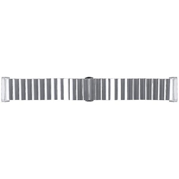 För Fitbit Versa 4 / Sense 2 Universal Butterfly Buckle Metal Watch Band MTE Silver