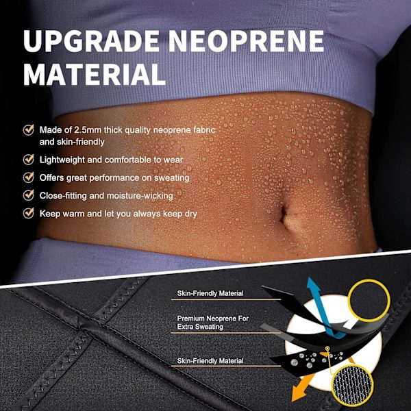 Taljetræner til kvinder Plus Size Neoprene 7 Stålben Sauna Workout Girdle
