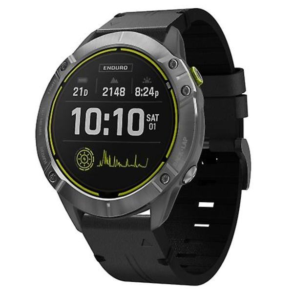 För Garmin Enduro 26mm Läder Stål Spänne Klockarmband YPS Black