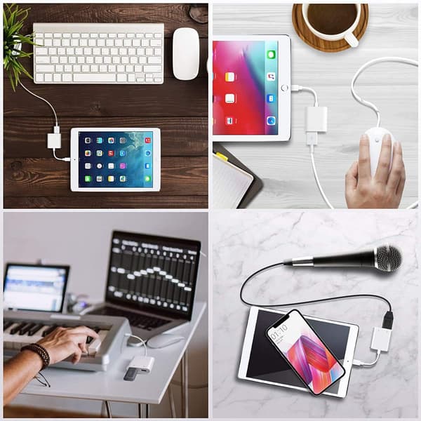 Lightning til USB 3.0 OTG-adapter til iPhone, iPad, USB-kameraadapter med hurtig opladning